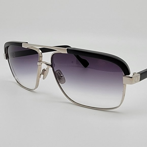 Oberti DO 3136 Black Silver Titanium Frame Grey Gradient Lens Sunglasses w/ Case